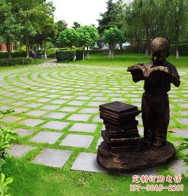 无锡儿童看书公园人物铜雕