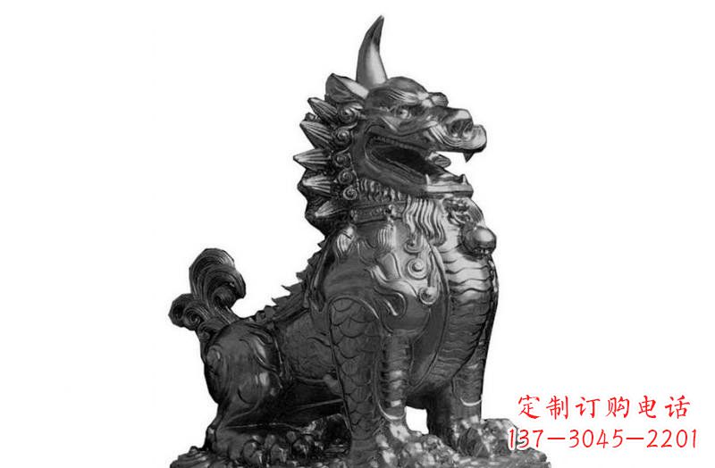 无锡独角兽铜雕塑,精美细腻传统工艺