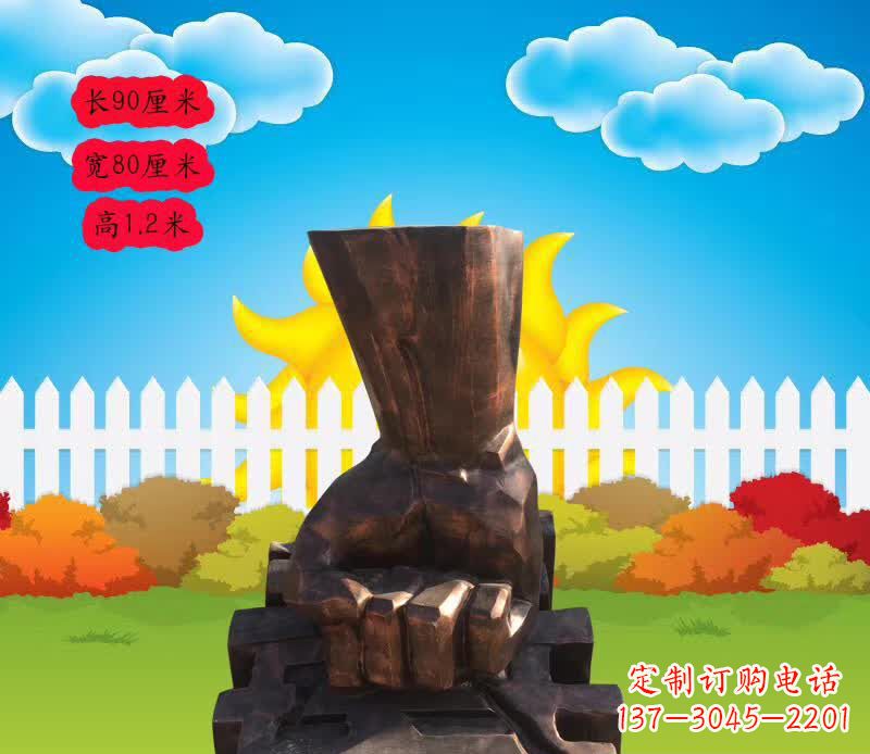 无锡法治拳头铜雕