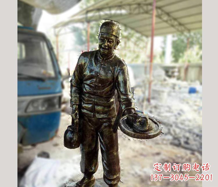 无锡中领雕塑定制铜雕店小二雕塑