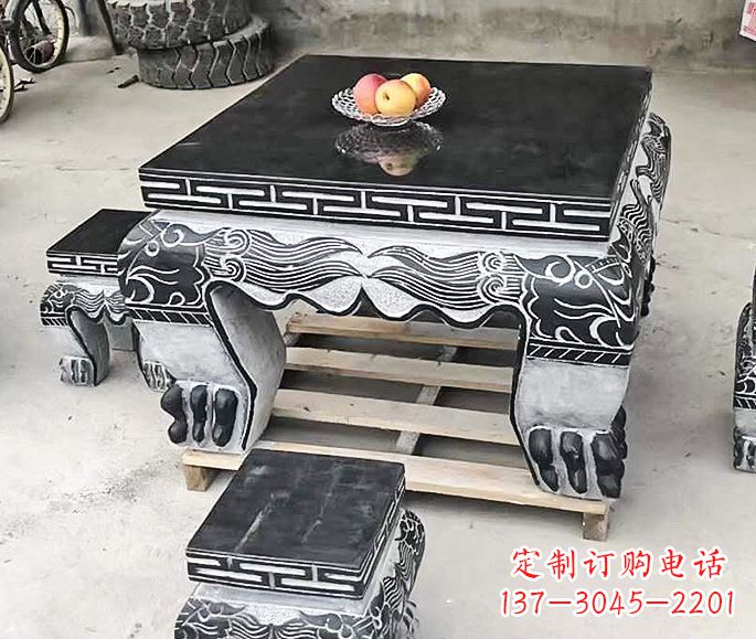 无锡中领雕塑方形仿古石桌凳