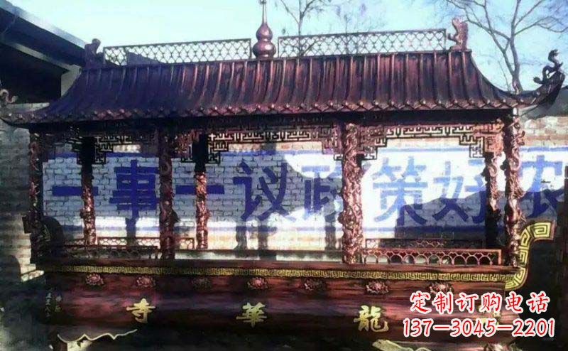 无锡方形寺庙香炉铜雕 (2)