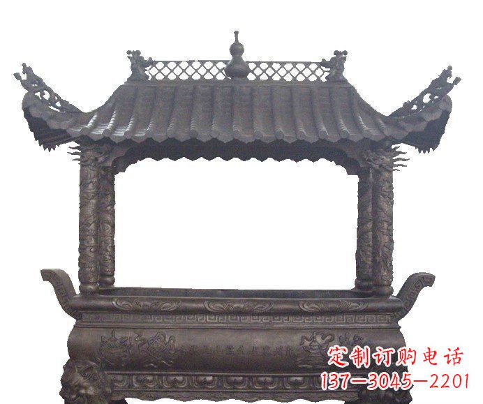 无锡方形香炉寺庙铜雕_2