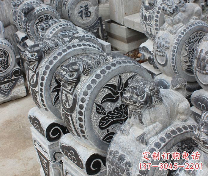 无锡仿古抱鼓石招财石门墩 (2)