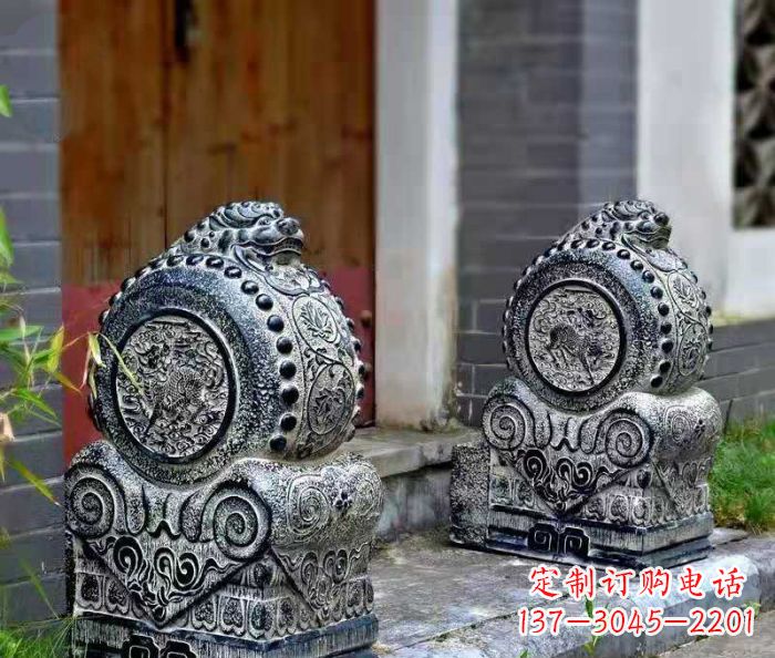 无锡精美仿古抱鼓石门墩雕塑
