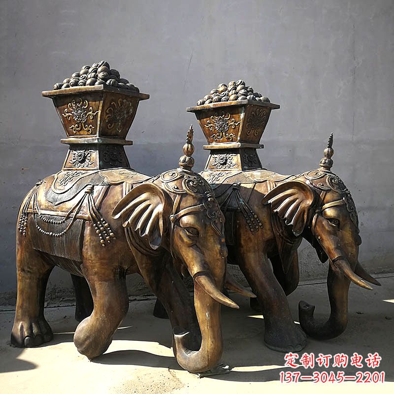 无锡中领雕塑-传承传统,大象铜雕精美古典