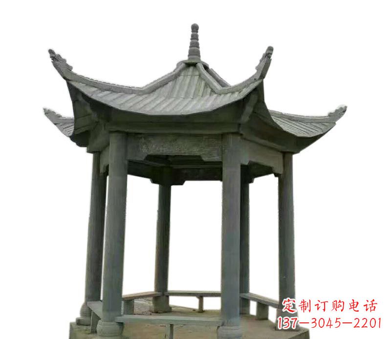 无锡仿古六角凉亭石雕 (2)
