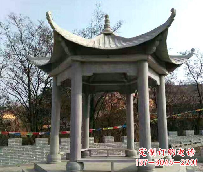 无锡仿古六角凉亭石雕 (4)