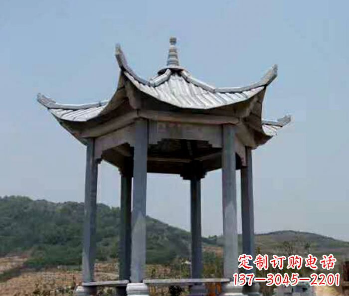 无锡仿古六角凉亭石雕 (5)