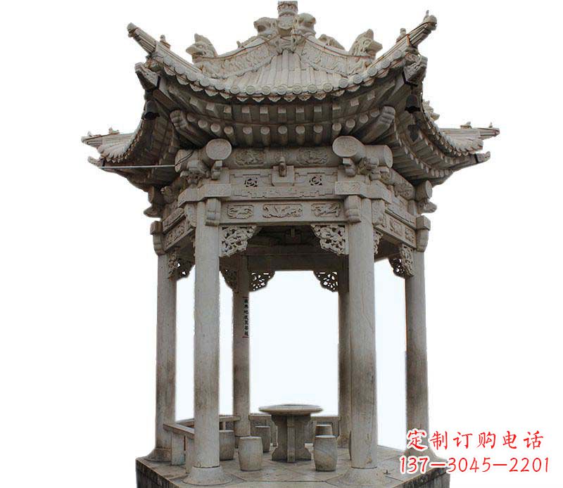 无锡仿古六角凉亭石雕