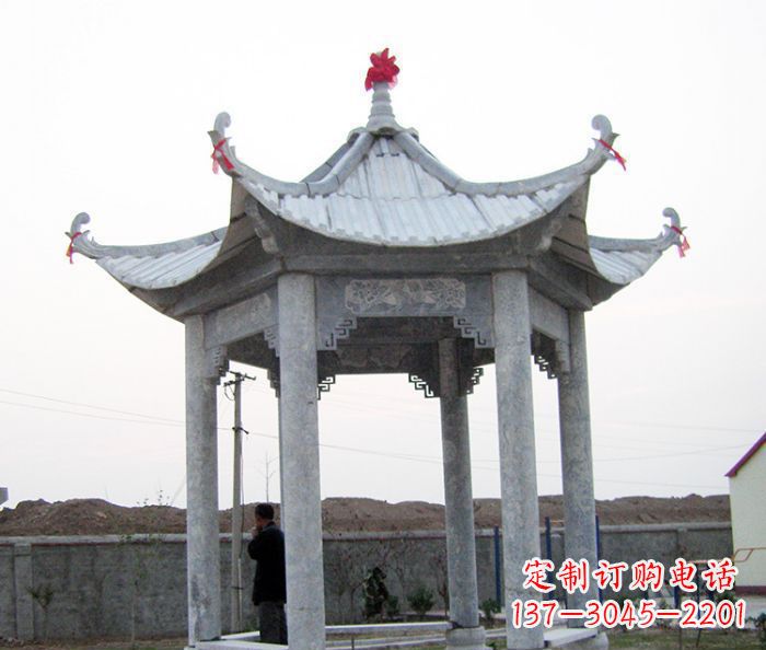 无锡仿古六角石雕凉亭