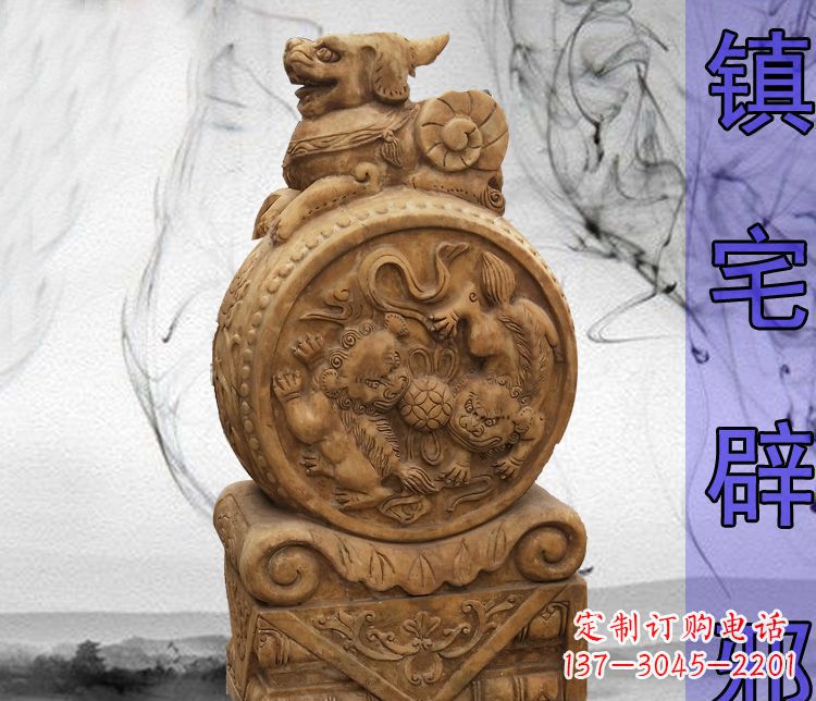 无锡仿古貔貅门墩镇宅辟邪石雕