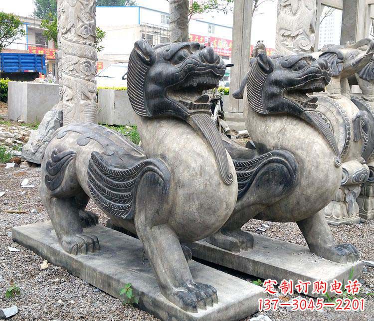 无锡工艺精湛的仿古貔貅门口招财石雕