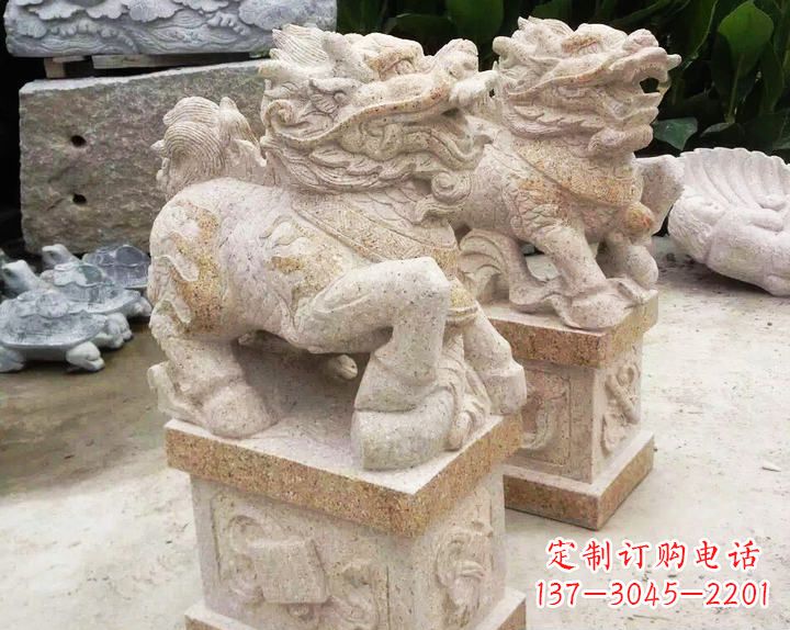 无锡仿古麒麟门口镇宅石雕