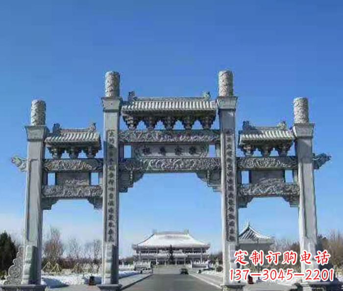无锡领雕仿古三门石牌坊
