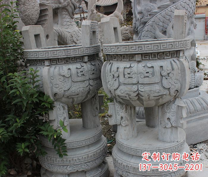 无锡精美仿古三足香炉石雕