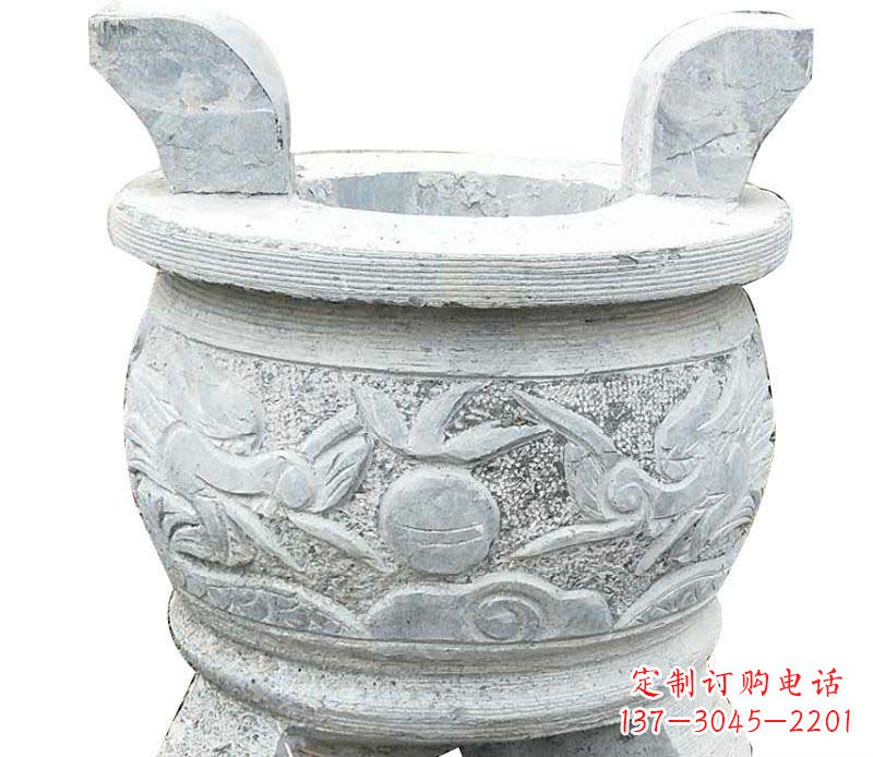 无锡仿古三足香炉石雕 (2)