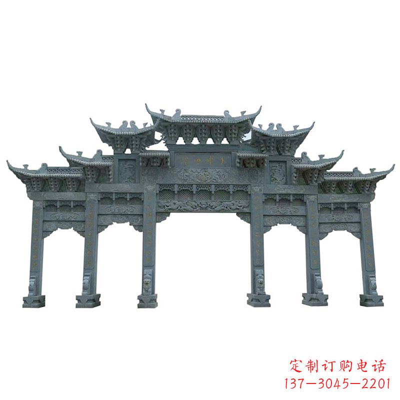 无锡中领雕塑牌楼石雕艺术定制的精美雕塑