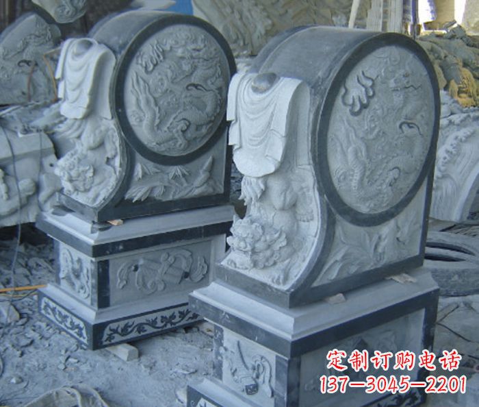 无锡仿古石门墩招财抱鼓石雕塑