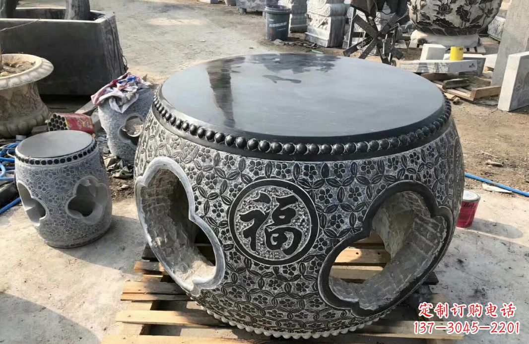 无锡中领雕塑 | 精美仿古石桌凳雕塑