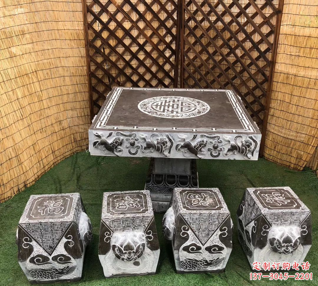 无锡仿古石桌凳公园景观石雕