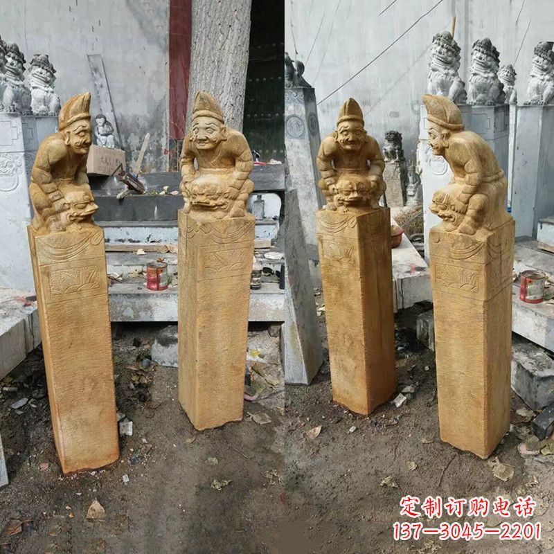 无锡经典仿古拴马桩雕塑
