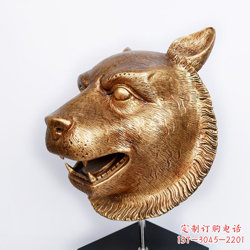无锡仿铜虎头玻璃钢雕塑