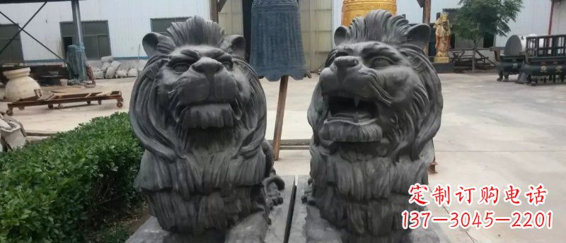无锡仿铜西洋狮子玻璃钢雕塑