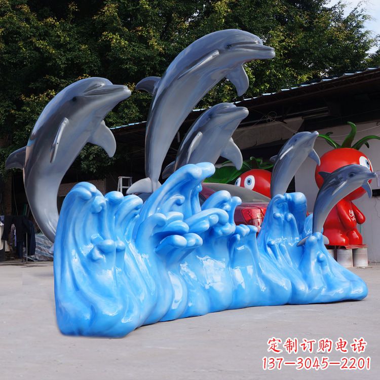无锡艺术精美的海豚玻璃钢雕塑