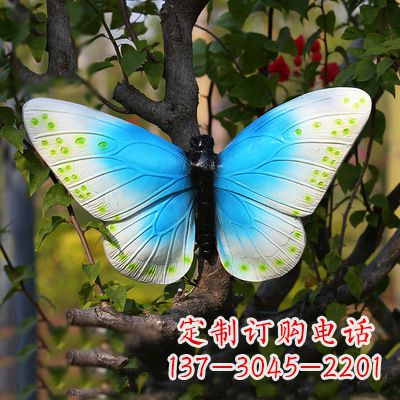 无锡仿真蝴蝶_蓝白色款40x42x13