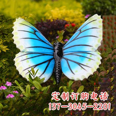 无锡仿真蝴蝶_蓝白色款60x68x35