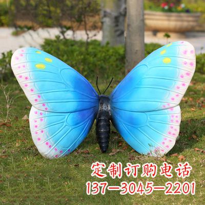 无锡仿真蝴蝶_蓝白色款35x65x42