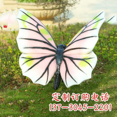 无锡仿真蝴蝶_浅粉白色款80x76x40