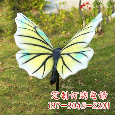 无锡仿真蝴蝶_浅黄白色80x76x40