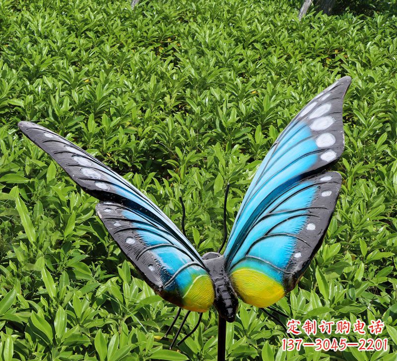 无锡仿真蝴蝶插件,玻璃钢公园昆虫雕塑