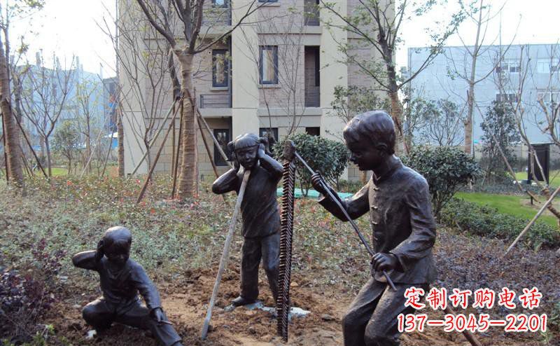 无锡放鞭炮的儿童公园景观铜雕