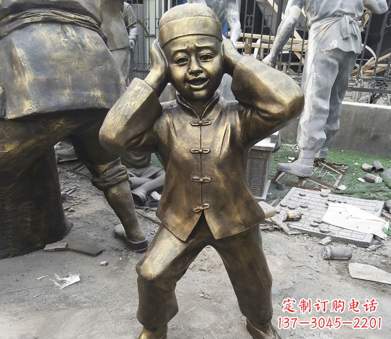 无锡儿童放鞭炮铜雕