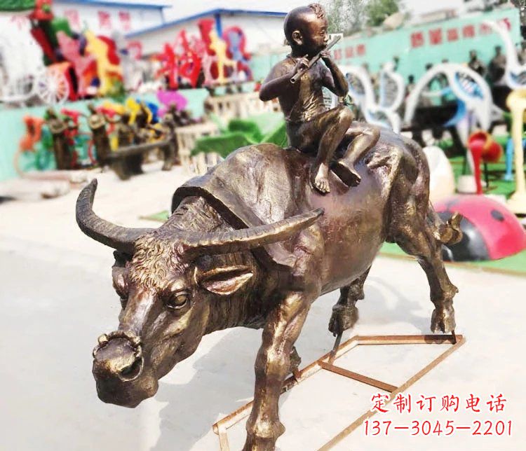 无锡放牛郎公园景观铜雕