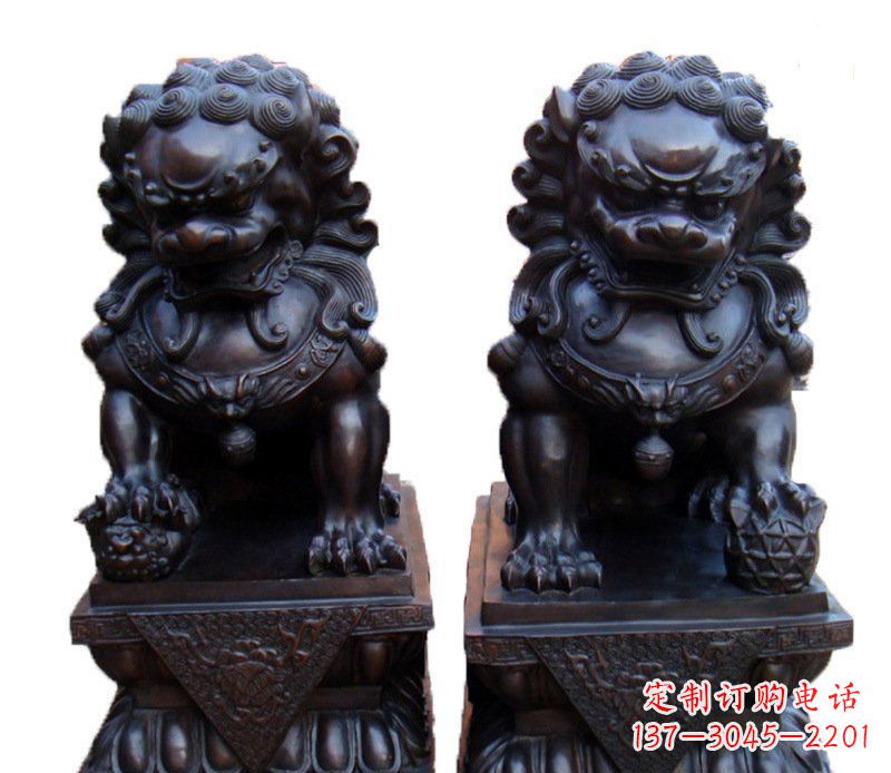 无锡纯铜故宫狮子摆件雕塑