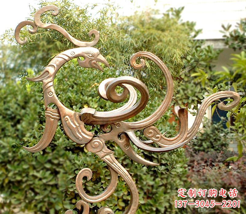 无锡精美精致的凤凰铜雕
