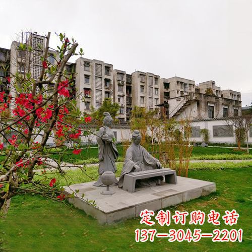无锡凤求凰司马相如与卓文君雕塑-小区园林历史人物情景雕塑