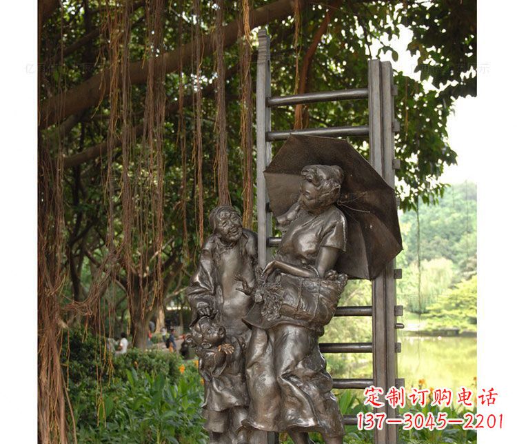无锡赶集回家的女人铜雕