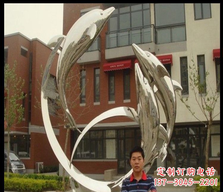 无锡精细不锈钢海豚雕塑