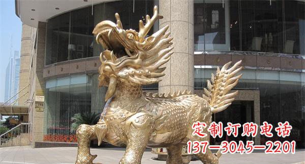 无锡中领雕塑,定制精美麒麟神兽铜雕