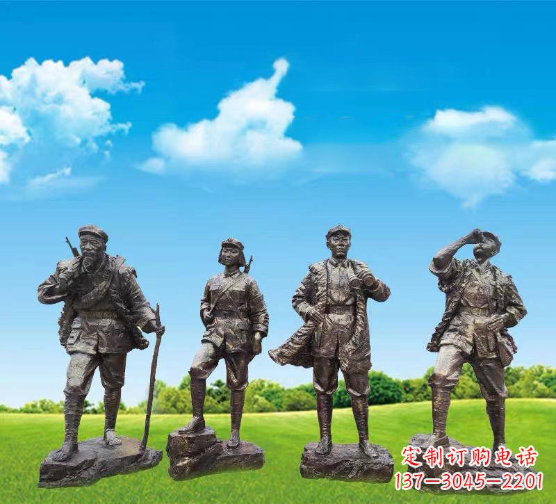 无锡青铜雕刻-八路军战士雕塑