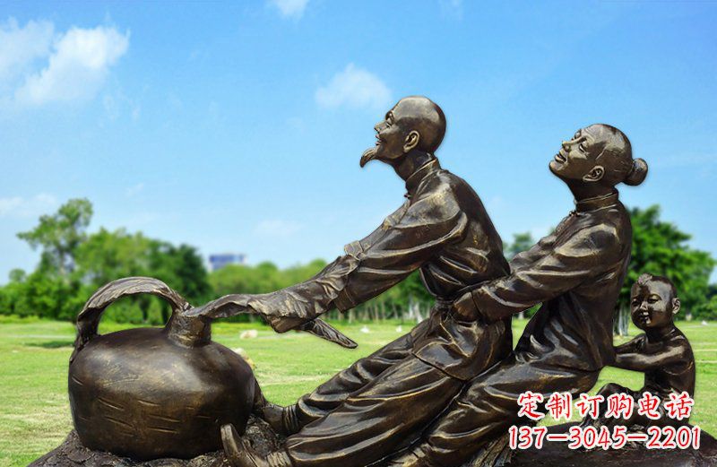 无锡和谐之美,铜雕萝卜雕塑