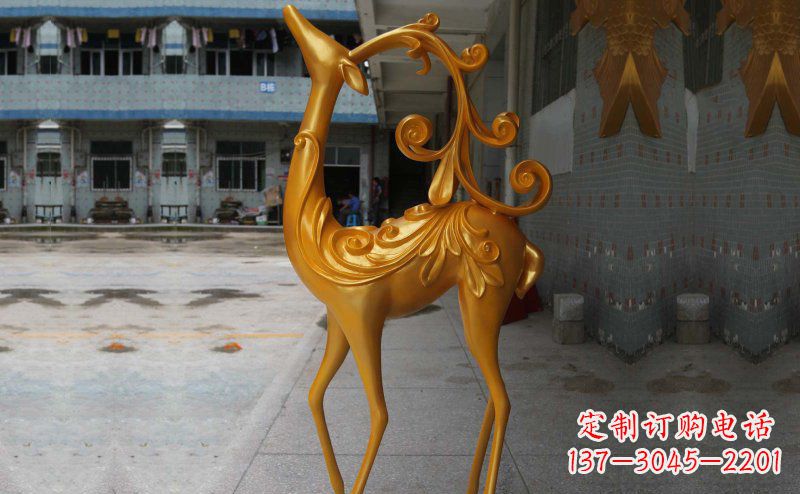 无锡玻璃钢小鹿雕塑,装饰公园美景