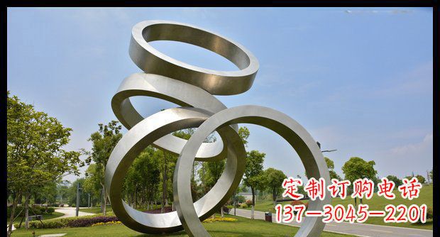 无锡铭记匠心的不锈钢折叠圆环景观雕塑