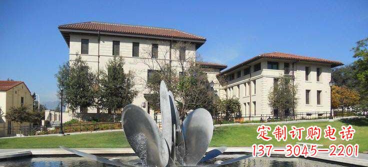 无锡抽象花朵不锈钢喷泉雕塑