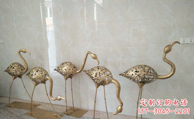 无锡不锈钢抽象火烈鸟动物雕塑